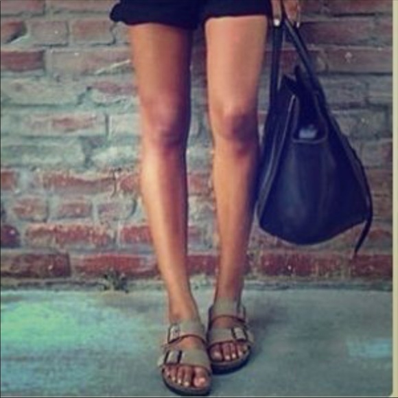 arizona suede leather taupe birkenstock